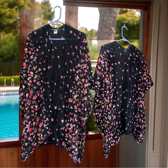 APT 9 l Kimono l Sheer Black w/ Floral Print l XXL l EUC - Picture 8 of 8